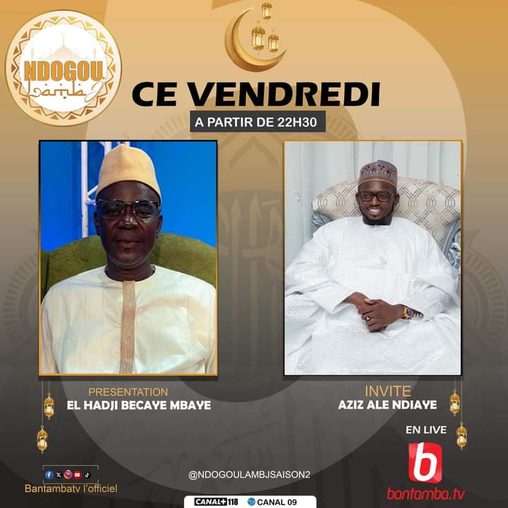 Ne manquez pas Ndogou Lamb Ji avec El Hadji Becaye, en compagnie de notre invité spécial : Aziz Ndiaye, le PDG de J’adore